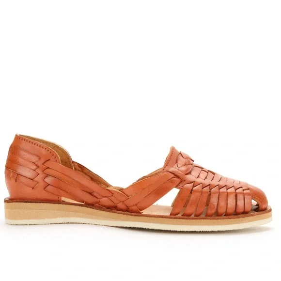 Bottomless Tan Leather Huarache Sandals - Picture 7 of 7